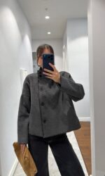 Dark grey wool-blend jacket