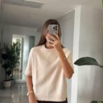 Off white short-sleeve sweater