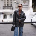 Black leather blazer