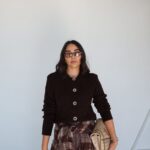 Brown cable knit cardigan