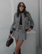 Stylish grey wool-blend co-ord set