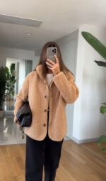 Beige soft teddy jacket