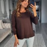 Brown knit top