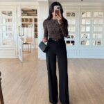 Black wide leg pants