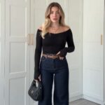 Black off shoulder top