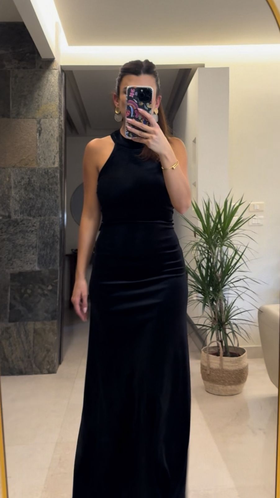 85befed2-86ee-48d0-aac7-3cb24355062d Black velvet long dress - Image 1