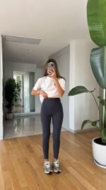 Grey oysho high waist lycra leggings