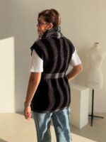 Brown padded vest with belt - Image 2