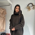 Brown knit long sweater