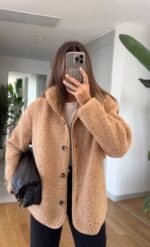 Beige soft teddy jacket - Image 2