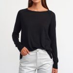 Black knit top