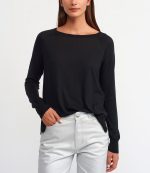 Black knit top