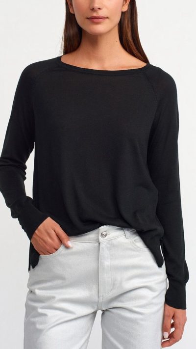 Black knit top