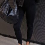 Black stirrup leggings