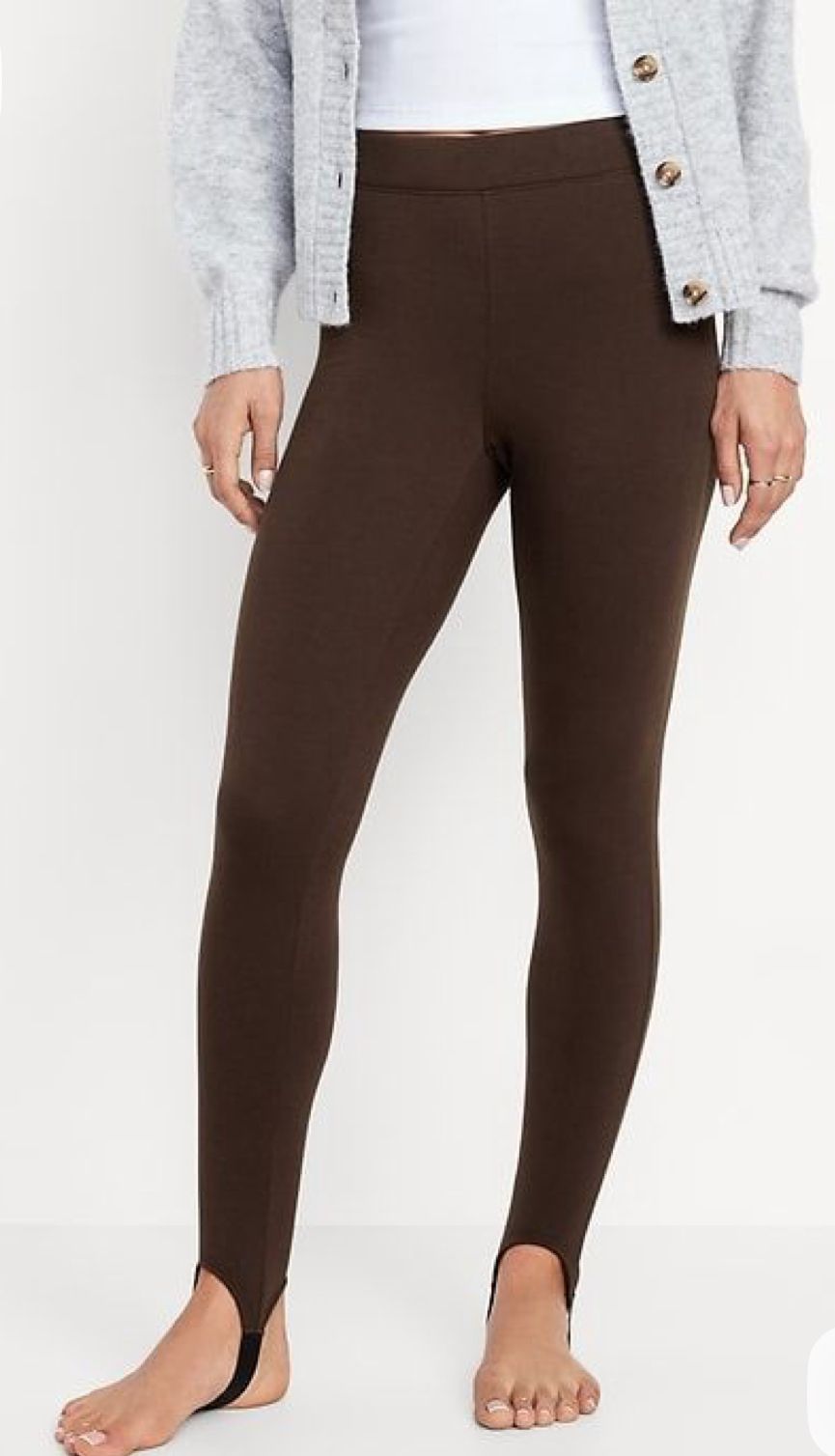 e16c0ebf-5ea5-4d97-ad2e-cba70f93df8b Brown stirrup leggings - Image 1