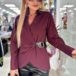 Burgundy poplin shirt