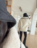 Cream Sherpa Cream/Black Double Face Jacket - Image 3