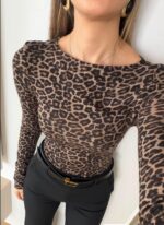 Leopard Print Long Sleeve Top - Image 2