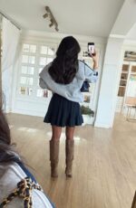 Navy Blue Pleated Mini Skirt - Image 2