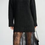 Black relaxed fit sweater dress