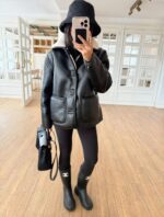 Cream Sherpa Cream/Black Double Face Jacket - Image 2