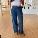 Blue Wide Leg Lounge Pants