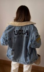 Light Wash Sherpa Lined Denim Jacket - Image 2