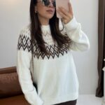Off White patterned knit sweater