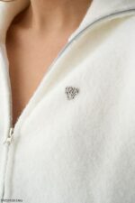 Zip-up wool blend jacket Off White - Image 2