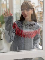 Gray Fair Isle Knit Sweater