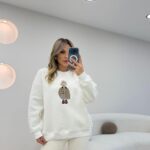 Embroidered character crewneck sweatshirt