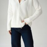 Zip-up wool blend jacket Off White