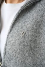 Zip-up wool blend jacket Grey - Image 3