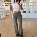 Olive Green Wide Leg Pants