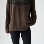 Brown Fair Isle Knit Sweater