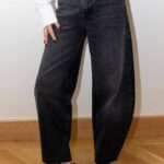 High Waist Black Wide Leg Jeans