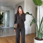 Charcoal Ribbed Knit Lounge Set