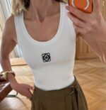 Loewe White Ribbed Logo Tank Top - Image 2