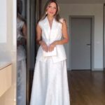 White Textured Maxi Set