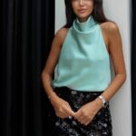 Mint Satin Halter Top