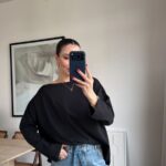 Black Lace Back Drape Top