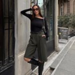 Olive Green Tailored Shorts