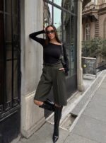 Olive Green Tailored Shorts