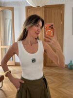 Loewe White Ribbed Logo Tank Top