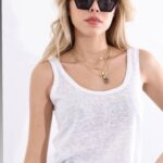 White Scoop Neck Tank Top