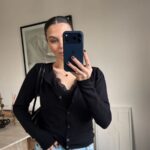 Black Lace Trim Cardigan