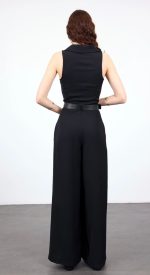 Black Wide Leg Jumpsuit - Image 3