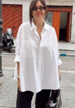 Oversized White Button-Up Shirt - Image 3