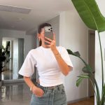 White Short Sleeve Fitted Top