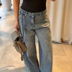 High Waist Wide Leg Blue Jeans